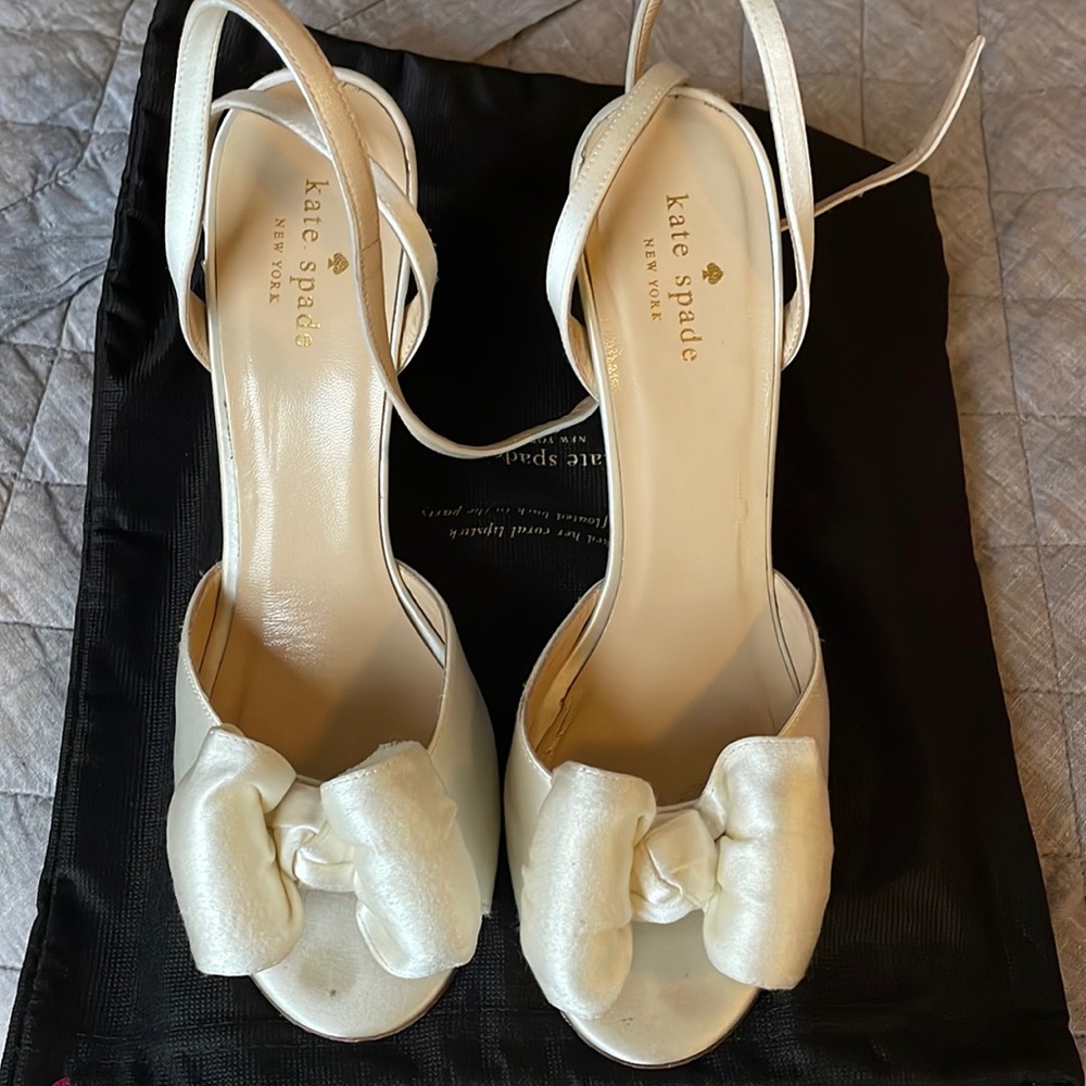 Kate Spade ivory satin heels